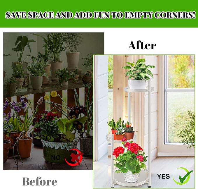 Plant Stand Indoor Tall, Metal Flower Pot Stands Outdoor Holders Plant Shelf - Image 3