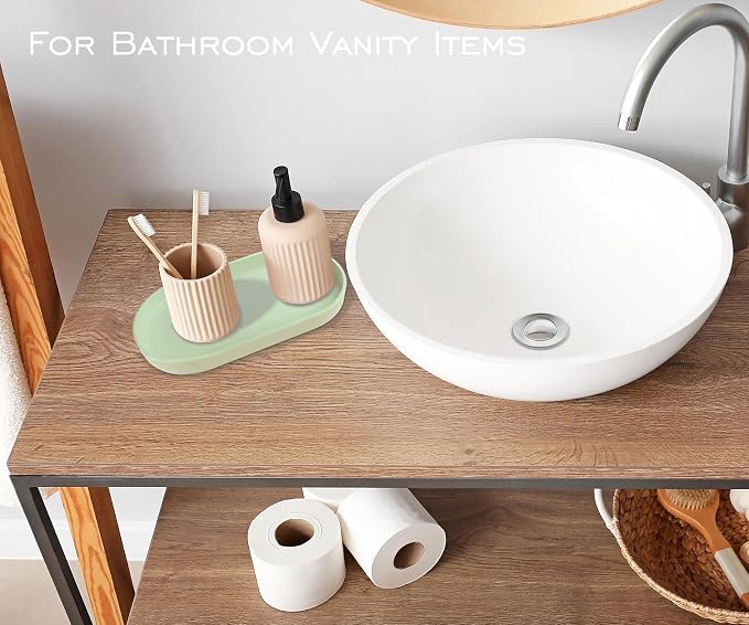 Green Small Oval Tray, 3 Pack, Countertop Organizer | - Image 3