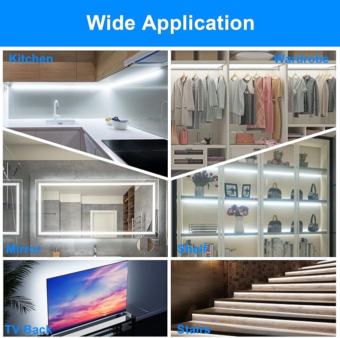 LAFULIT 10 PCS Under Cabinet Lights Kit, Stick on Lights, Flexible Led Strip - Image 3