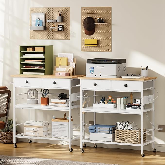 HOOBRO Kitchen Island with Storage, Rolling Island Cart - Image 6