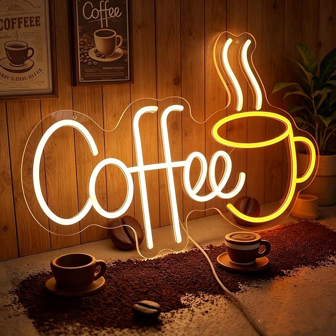 Coffee Neon Sign LED Coffee Lights by SCHMTSUNTOO