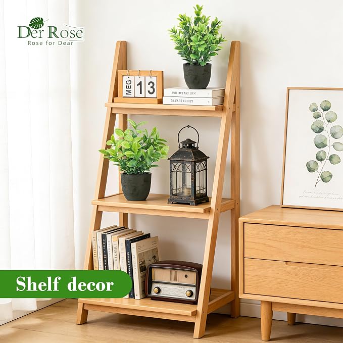 Der Rose 4 Pack Mini Artificial Plants Indoor in Pots Mixed Fake Plants - Image 7