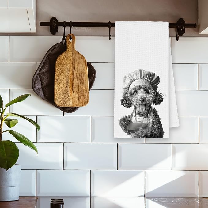 Dog Poodle Kitchen Towels, Funny Cute Hand Bathroom Towels Gifts - Image 3