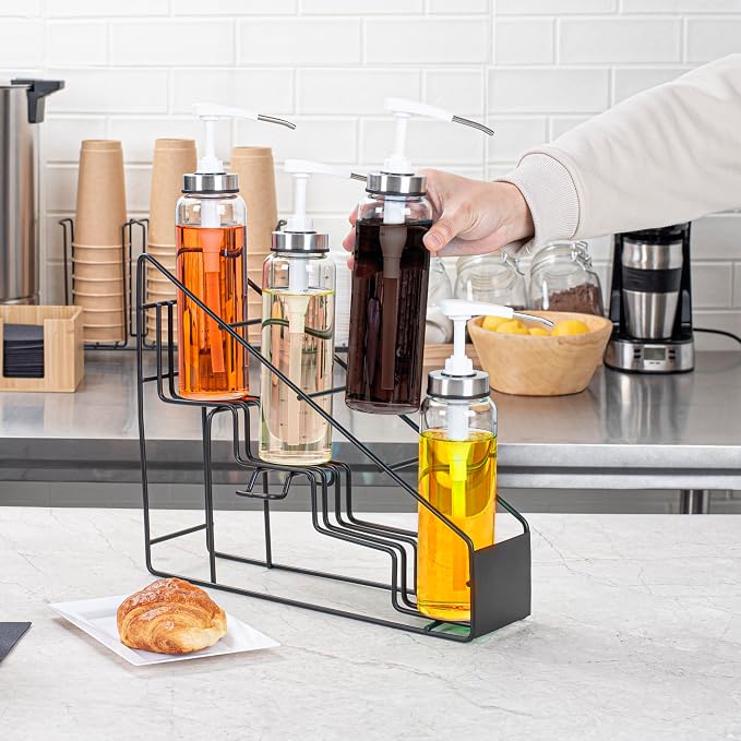 Restaurantware Restpresso 14 x 4 x 12 Inch Coffee Syrup Rack 1 4-Tier Syrup - Image 5