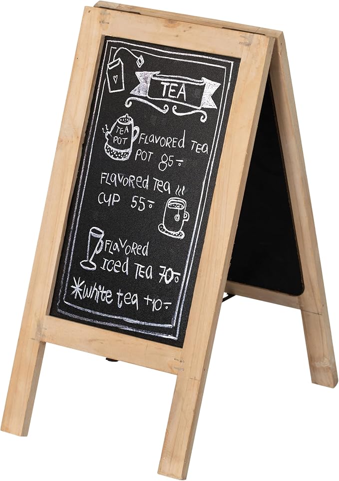 Vintiquewise 15-inch Wooden A-Frame Chalkboard Sign Double-Sided Menu Board by Vintiquewise