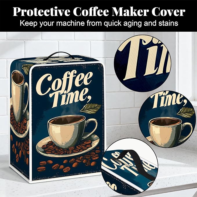 BVBOX Coffee Maker Cover, Durable Dustproof Lightweight Polyester Cotton Blend - Image 7