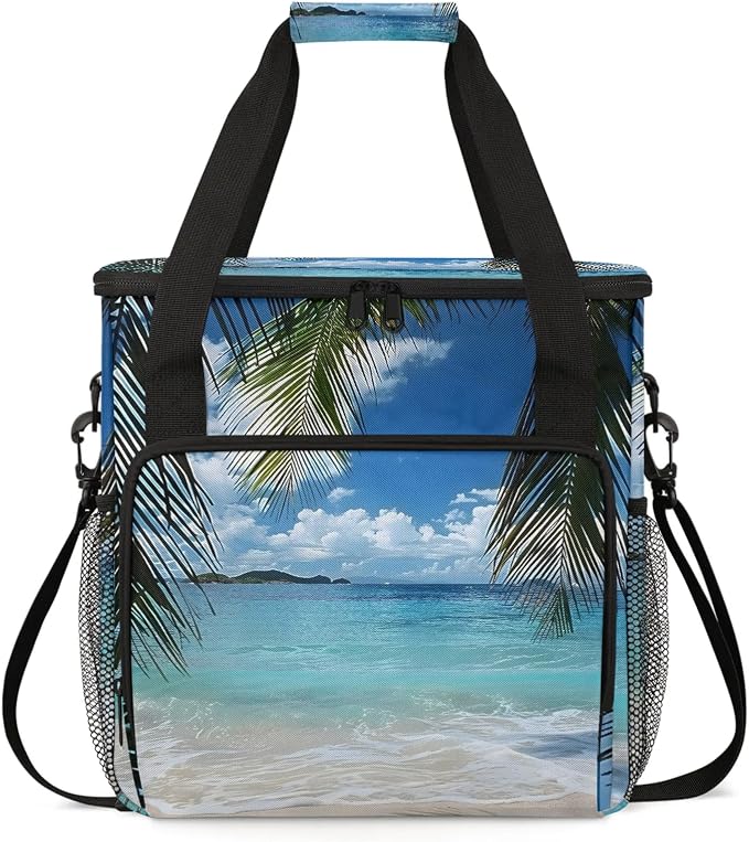 Palm Tree Ocean Beach Coffee Maker Carring Bag, Large Insulated Storage by Home