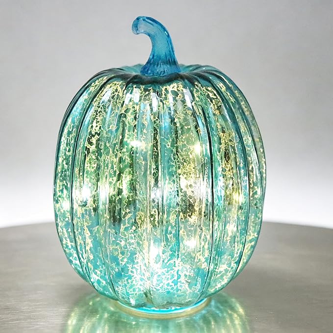Mercury Glass Pumpkin Light by CFDECORCandlesandHolders