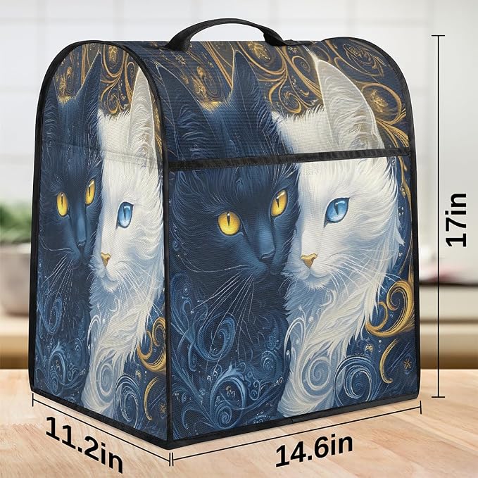 Cat Kitchen Aid Mixer Cover Compatible Stand Mixer Dust Cover | White Black - Image 3