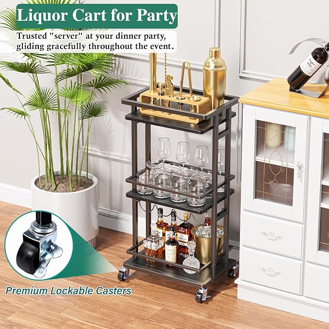 OKZEST 3-Tier Liquor Cabinet - Image 7