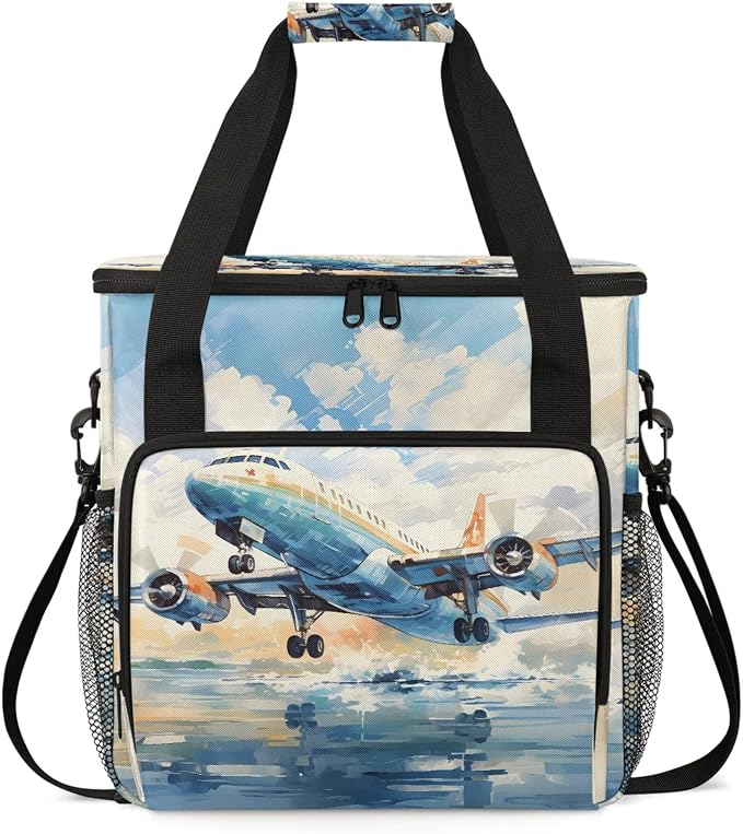 Airplane Retro Coffee Maker Carring Bag, Large Insulated Storage Organizer Case by Home