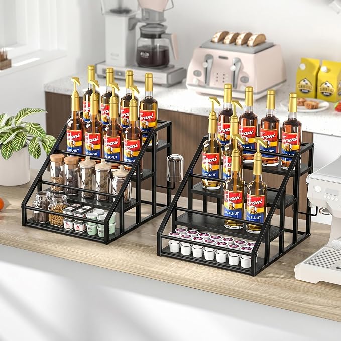 Coffee Syrup Rack Organizer, Spice Racks, Syrup Bottle Holder Stand - Image 4