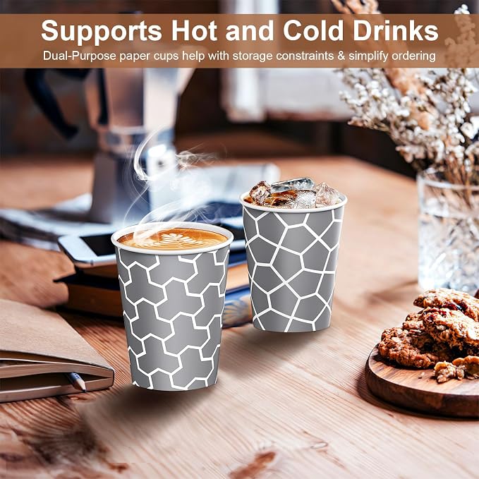240 Count 10 oz Paper Coffee Cups, Disposable Paper Cups, Hot/Cold Beverage - Image 3