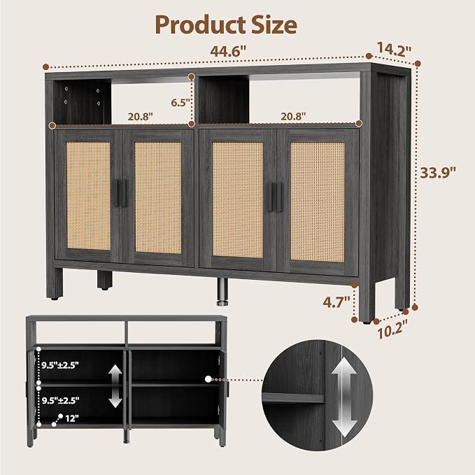 Mericonia Rattan Buffet Cabinet - Image 2
