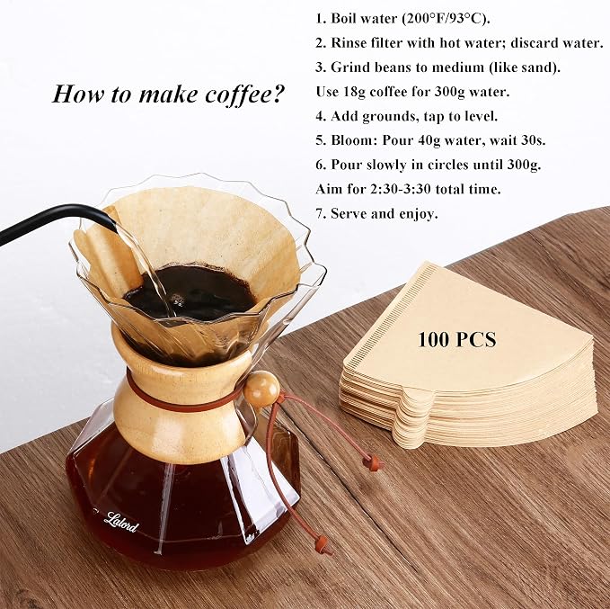 Lalord Pour Over Coffee Maker, 19 oz Borosilicate Glass Coffee Carafe - Image 2