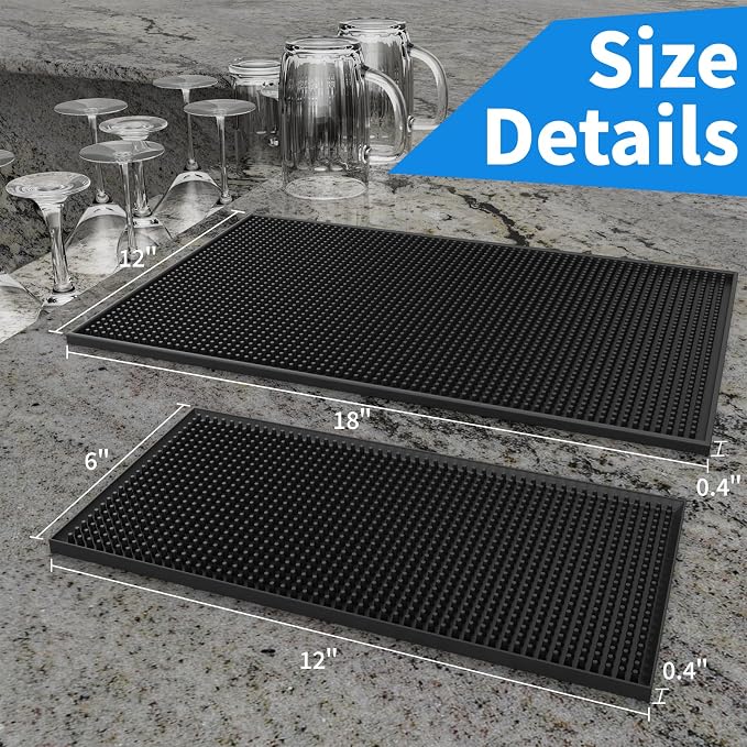 Premium Bar Mat, Premium A Bar Above Heavy Duty Bar Mat, 0.4in Thick Durable - Image 2