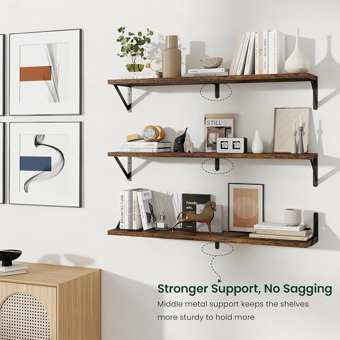 Floating Shelves 8 Inch Deep, 36W x 8D Wall Shelf Set of 2, 60 lbs Heavy Duty - Image 8