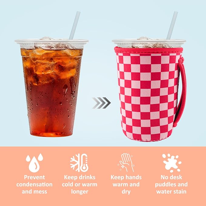KJQJLY 3 Pack Reusable Iced Coffee Sleeves - Image 4