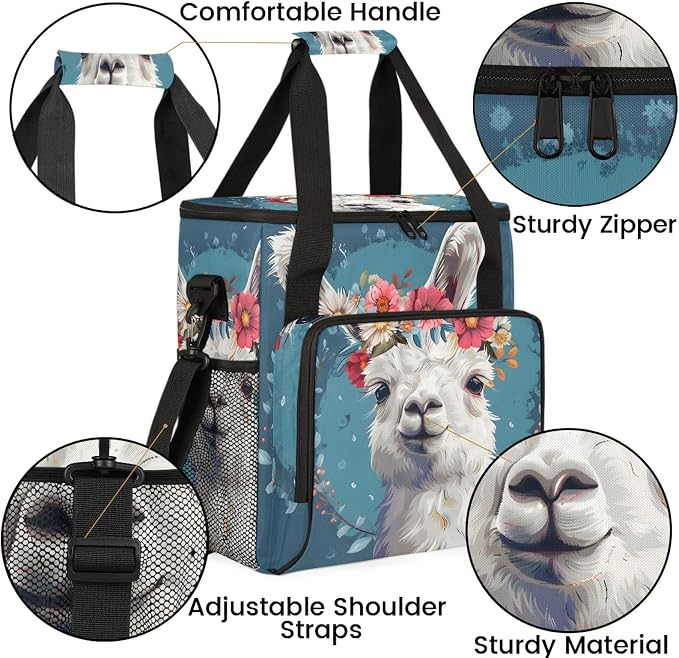 Alpaca Coffee Maker Carring Bag, Large Insulated Storage Organizer Case Tote - Image 6