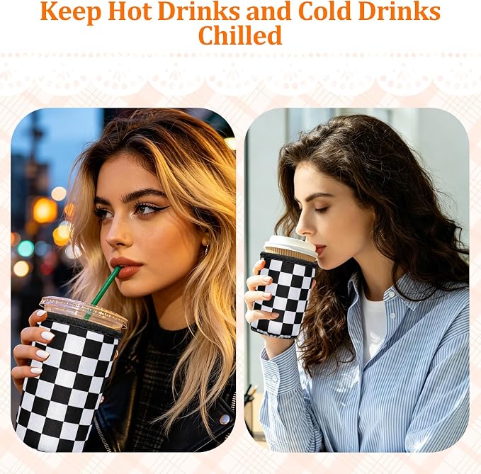 3 Pack Reusable Insulated Neoprene Iced Coffee Cup Sleeve Beverage Holder - Image 5