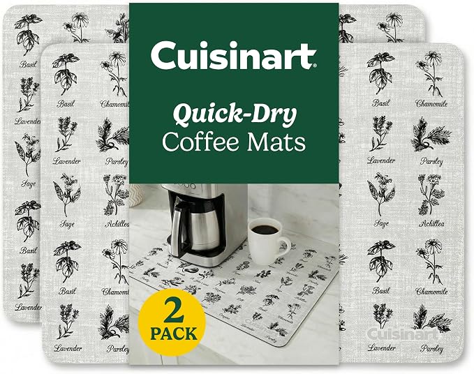 Cuisinart Coffee Mat for Countertop–Quick-Dry Absorbent Coffee Bar Mat for by BestBrands