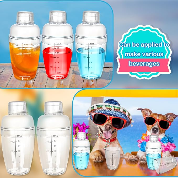 15 Pcs Plastic Cocktail Shaker 350ML/ 12 OZ Clear Plastic Hand Drink Mixer - Image 6