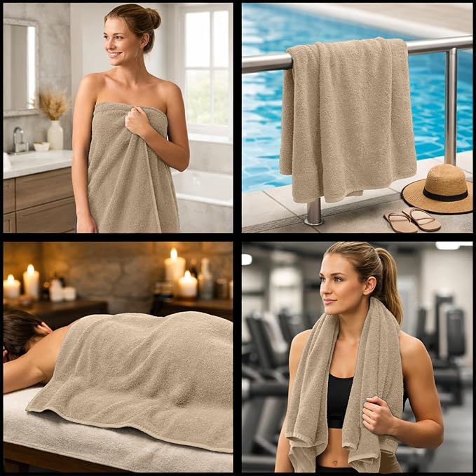 RIVERSIDE Pack of 8 Towels Set, 2 Large Bath, 2 Hand, 4 Face Washcloths - Image 5