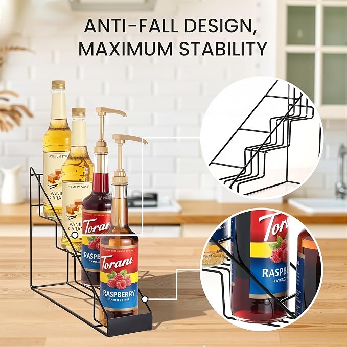 mustry Coffee Syrup Rack for Coffee Bar Accessories, Coffee Syrup Holder Fits - Image 4