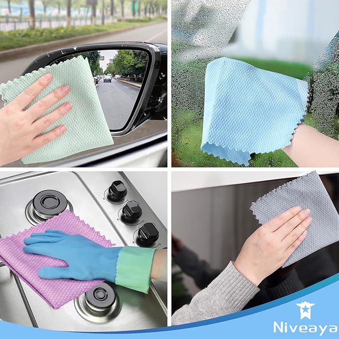 Niveaya 24 Pcs Fish Scale Streak Free Miracle Cleaning Cloth Easy Clean - Image 5