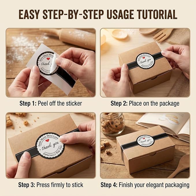 100 Pcs Food Baking Stickers Decorative Bakery Stickers Packaging Self Adhesive - Image 5