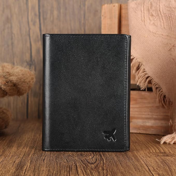Polare Napa Leather Pilot Wallet Passport Holder RFID Blocking Tri-fold Travel - Image 3