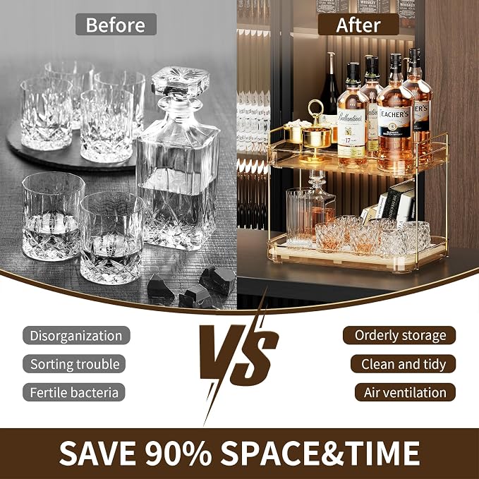 Seoneiro Whiskey Tray, Glass Cup Rack, Mug Holder, Coffee Cup Organizer - Image 2