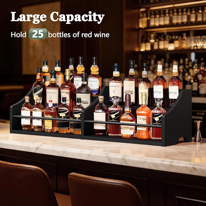 FAVOOSTY 5 Tier Countertop Liquor Bottle Display Shelf Organizer, Retro - Image 5