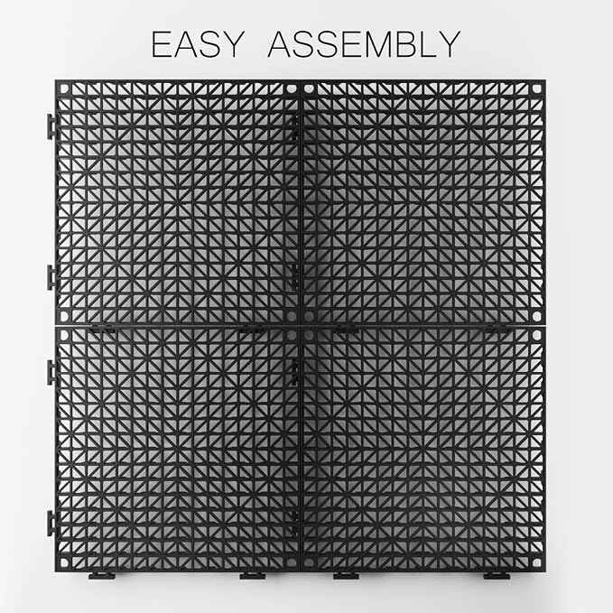 Tioncy 10 Pcs Bar Countertop Supplies Interlocking Mats 12 x 12 Inch Black - Image 4