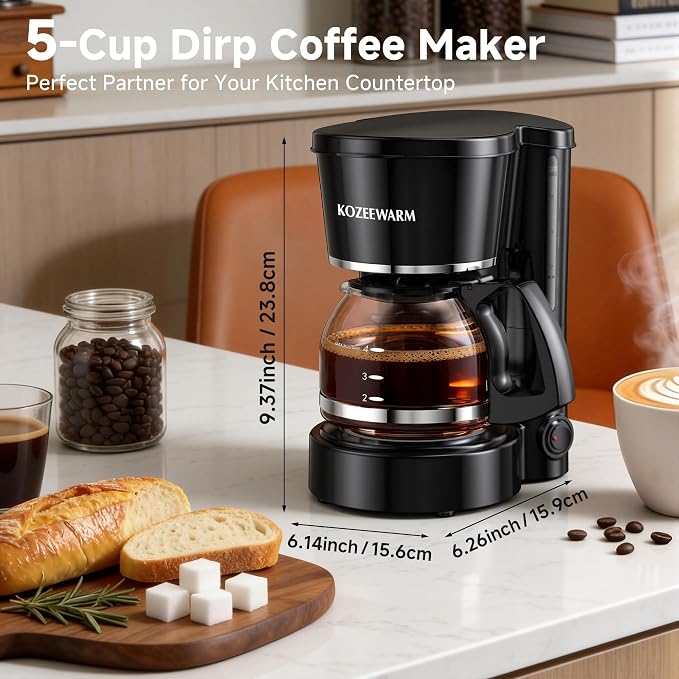 Coffee Maker, 5 Cup Drip Coffee Machine | - Image 2