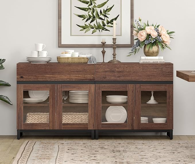WAMPAT Sideboard Buffet Cabinets, Modern Credenza Sideboard - Image 6