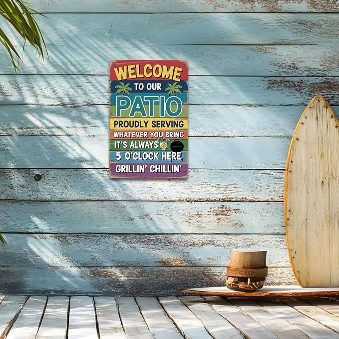 BEASTZHENG Welcome Patio Tiki Bar Metal Tin Signs - Image 4