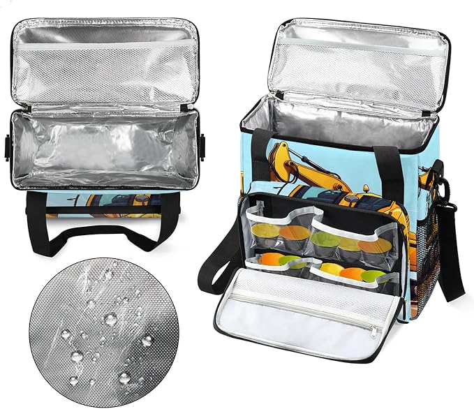 Trucks Coffee Maker Carring Bag, Large Insulated Storage Organizer Case Tote - Image 3