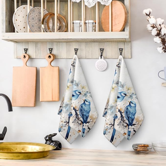 Cute Birds Kitchen Towels Decorative Set of 2, Soft Absorbent Dish Towels - Image 5