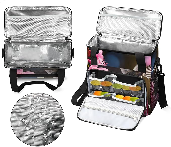 Hummingbirds And Flowers Coffee Maker Carring Bag, Large Insulated Storage - Image 3