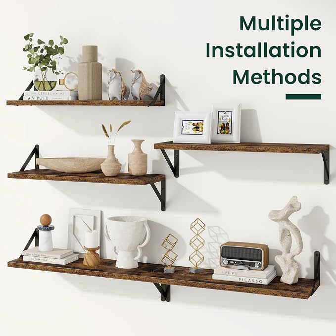 Floating Shelves 8 Inch Deep, 24W x 8D Wall Shelf Set of 2, 50 lbs Heavy Duty - Image 7