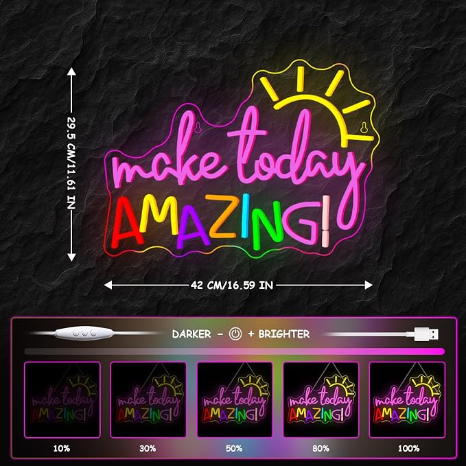 Make Today Amazing Neon Sign Classroom Wall Decor Reading Neon Signs - Image 4