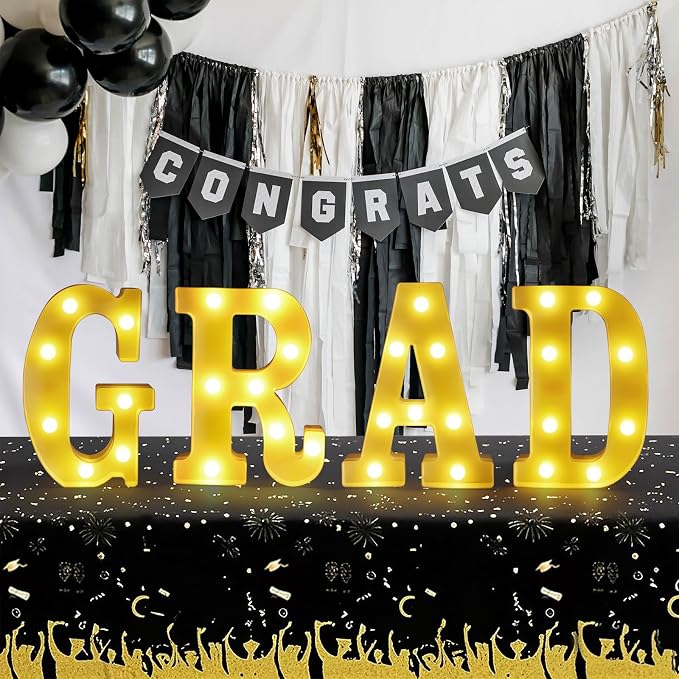 LED Light Up Letters GRAD Sign for Graduation Party Decorations 2025, Congrats - Image 5