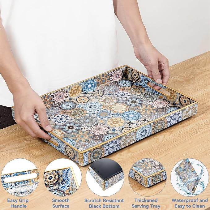 AGIOTA Coffee Table Trays for Living Room Serving Tray - Image 5
