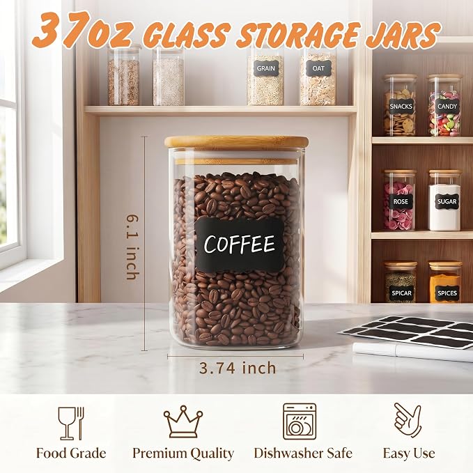 SENTVEND 37 Oz Glass Storage Jars - Image 2