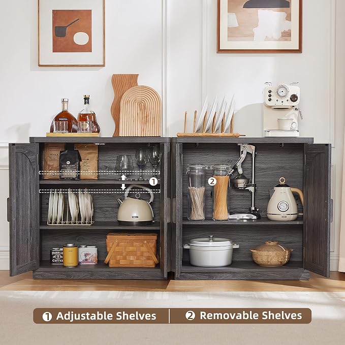 LEYAOYAO Fluted Buffet Cabinet - Image 3