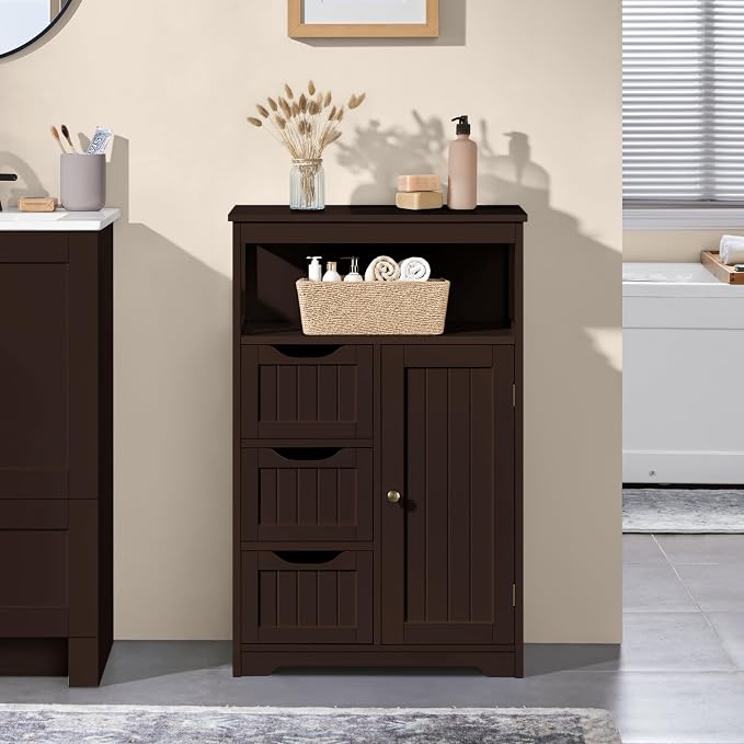 Yaheetech Wood Bathroom Floor Cabinet - Image 2