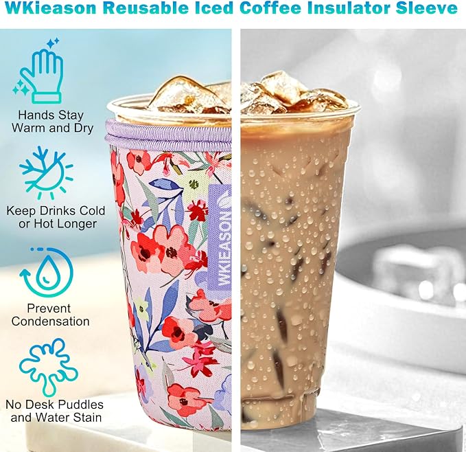 Reusable Iced Coffee Cup Insulator Sleeve - Image 3