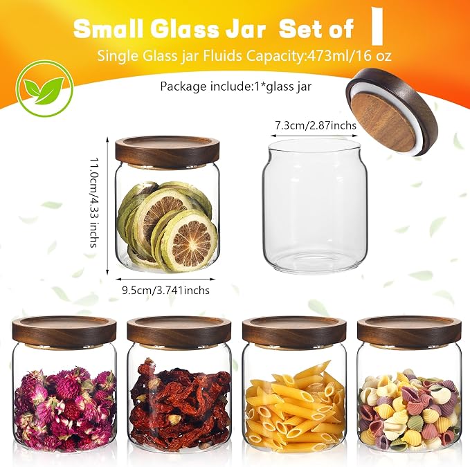 Glass Spice Jars Seasoning Containers Small Glass Jars - Image 2