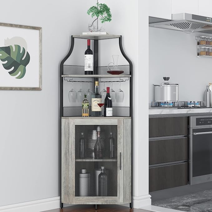 Amyove Corner Wine Bar Cabinet - Image 3